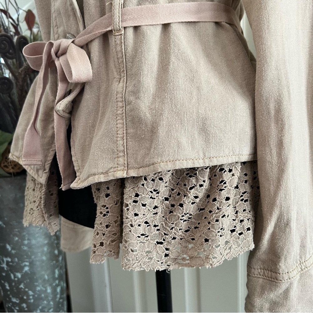 Beige Women's Military-Style Jacket - Picture 8 of 14
